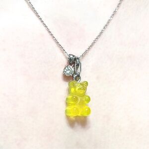 Gummy Bear Pendant Charm Yellow S-Hook Clasp
